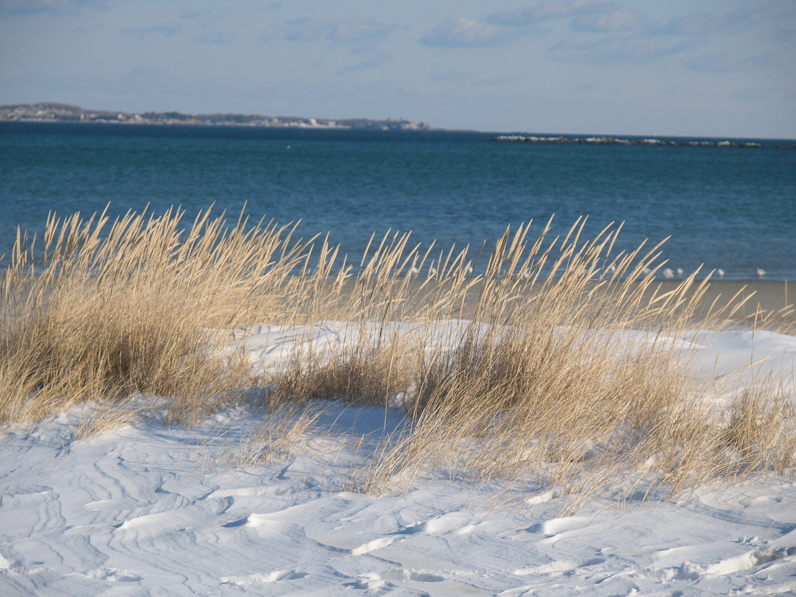 Revere Beach snow drifts