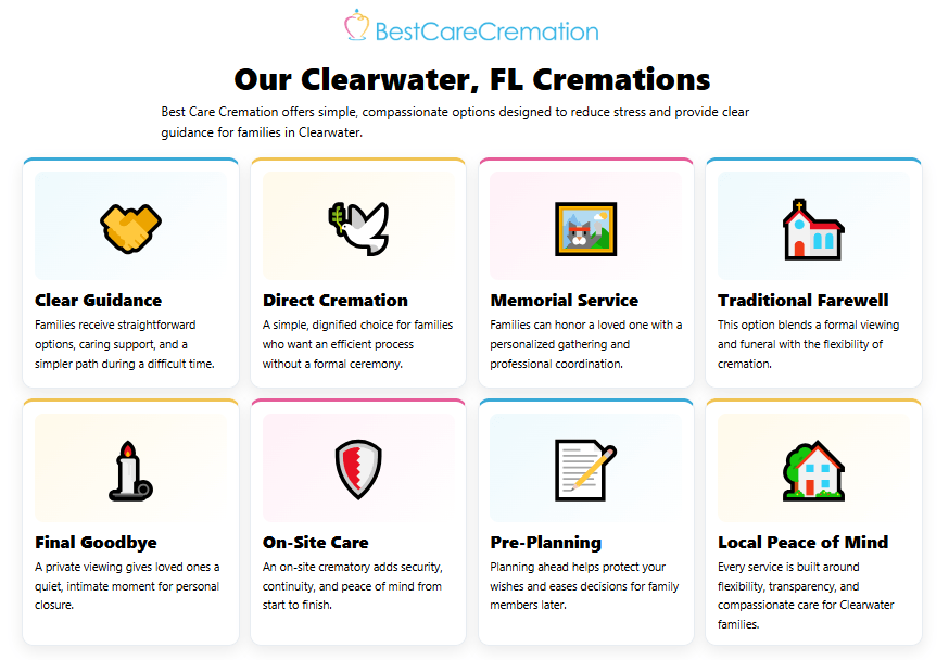 Infographic of our Our Clearwater, FL Cremations